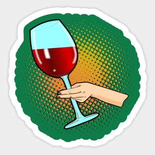 Big Glass of Red Wind Sticker